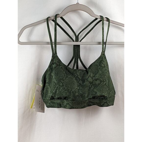 Snake‎ Print Sports Bra Light Support All in Motion Olive Green S Strappy Active - Picture 7 of 8